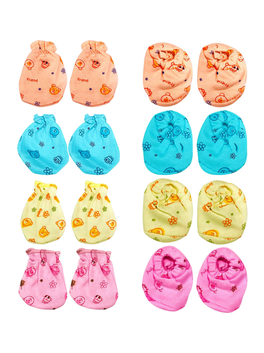 Bigbought Infants Printed Pack of 8 Mittens