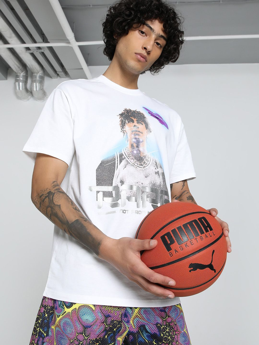 Puma Men Melo Alien Skins Oversized Basketball T-shirt