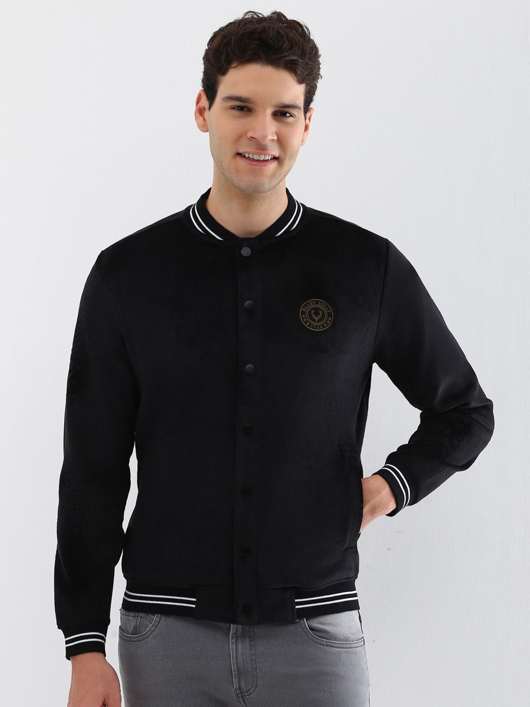 Allen Solly Men Mandarin Collar Sweatshirt