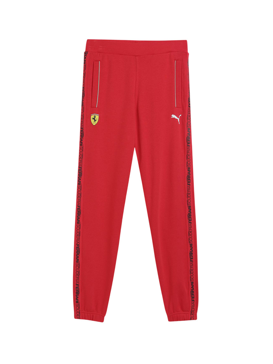 PUMA Motorsport Kids Scuderia Ferrari Printed Cotton Mid Rise Jogger