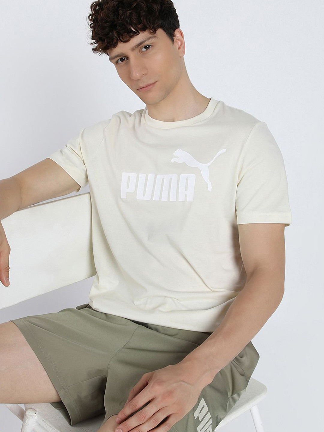 Puma Men No. 1 Logo Brand Logo Printed Pure Cotton Short Sleeve T-Shirt