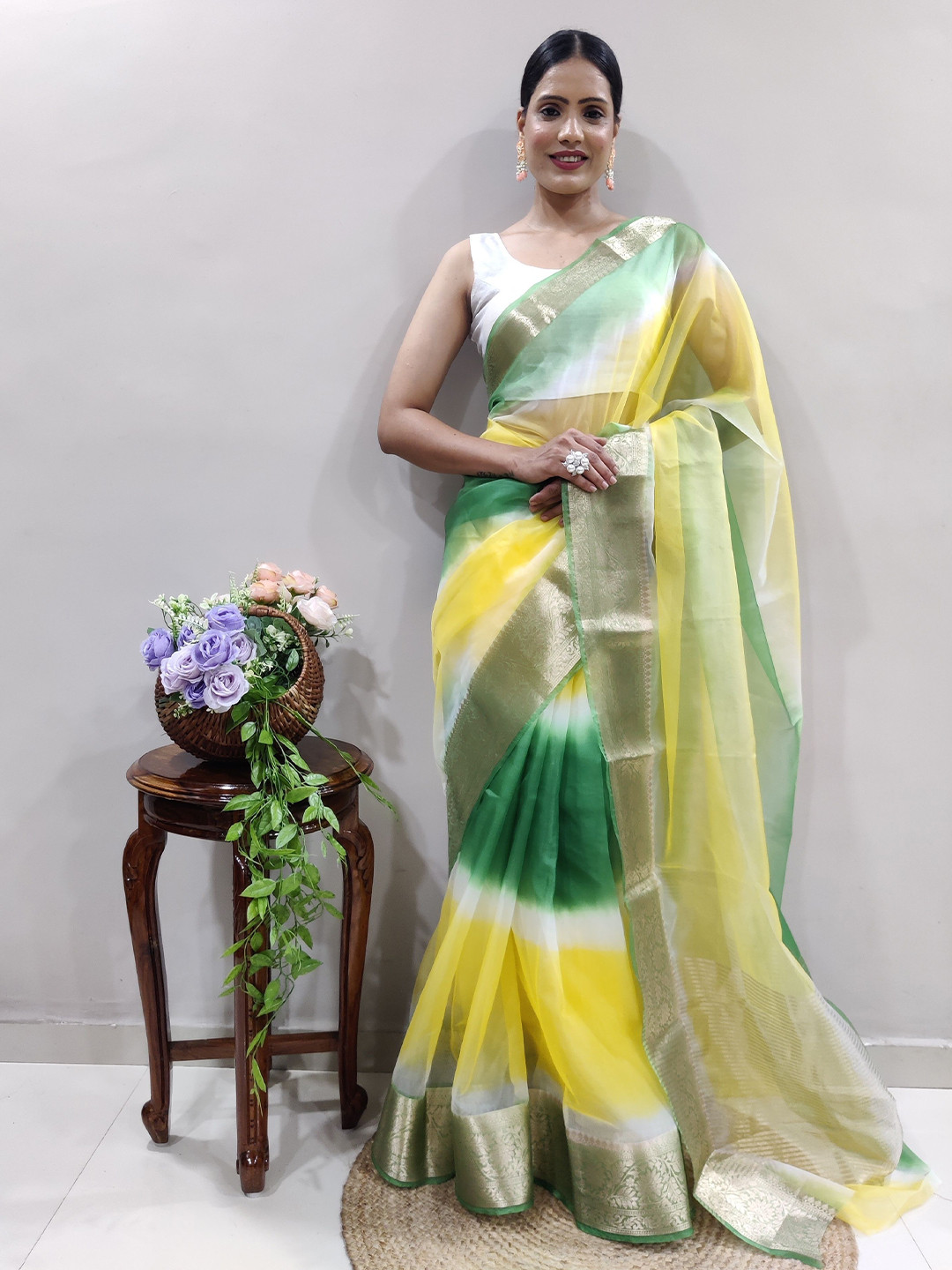 bansari textiles Colourblocked Zari  Kota Saree