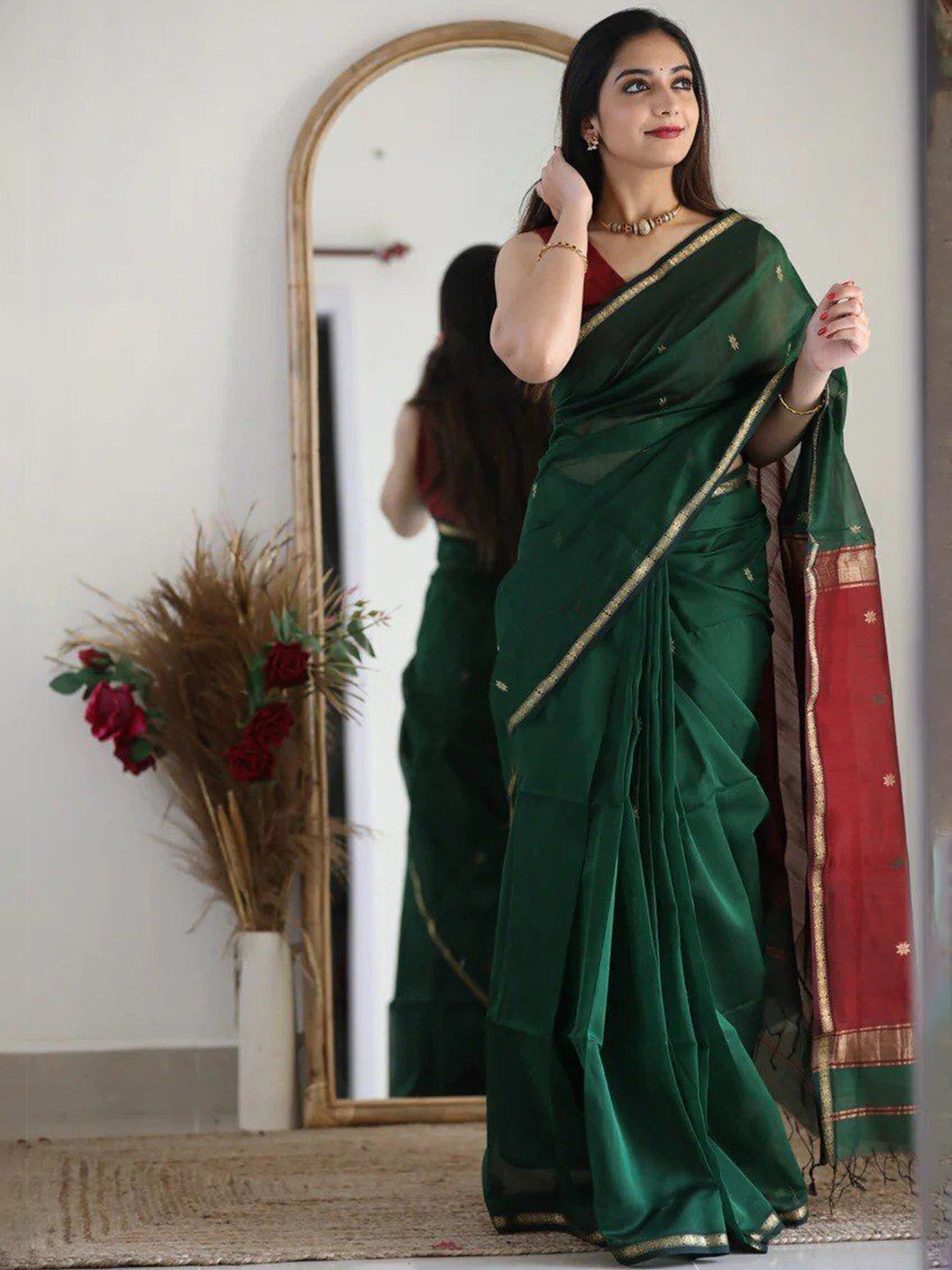 bansari textiles Woven Design Zari Kota Saree