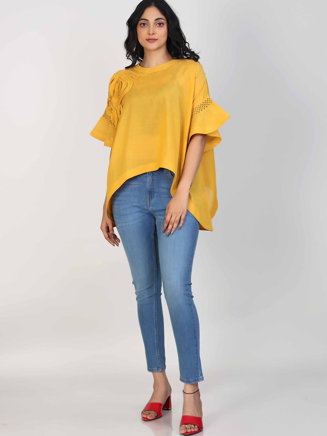Hassu's Women Round Neck A-Line Top