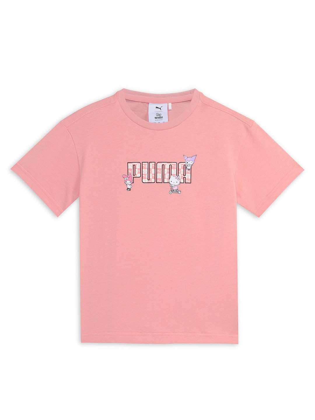 Puma x Hello Kitty & Friends Girls Graphic Printed Pure Cotton Relaxed Fit T-Shirt