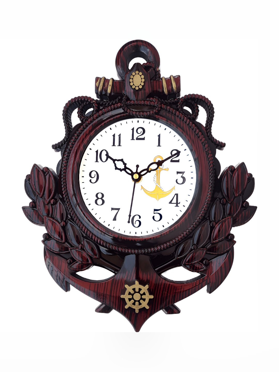 Big Bang Maroon Plastic Large Display Abstract Battery Analogue Wall Clock