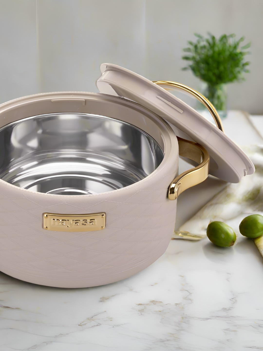 Nayasa Beige Tyson Inner Stainless Steel Insulated Casserole - 2 L