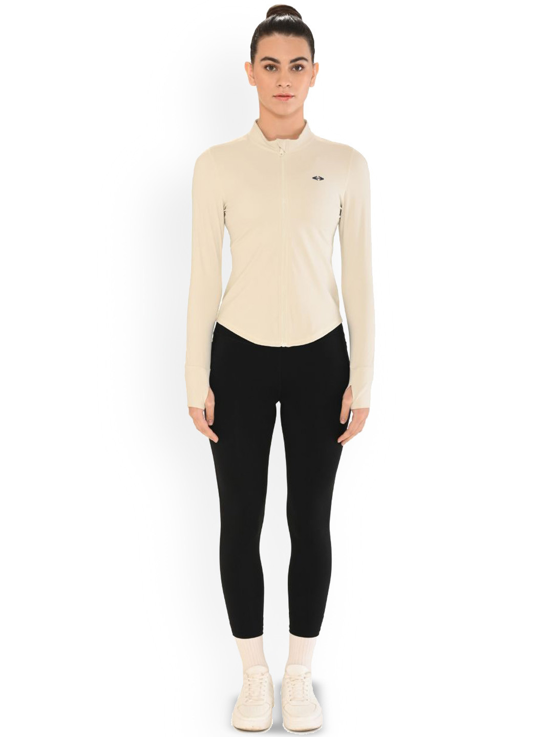 STRCH Women Collarless Solid Casual Lightweight Sporty Jacket