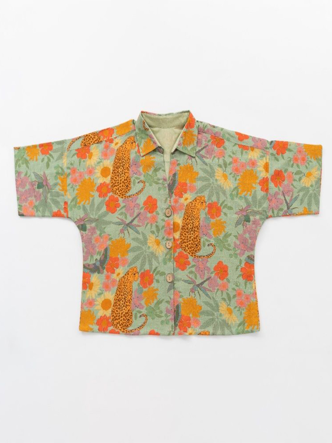 LABEL SUGAR Women Comfort Relaxed Fit Spread Collar Floral Printed Cotton Casual Shirt