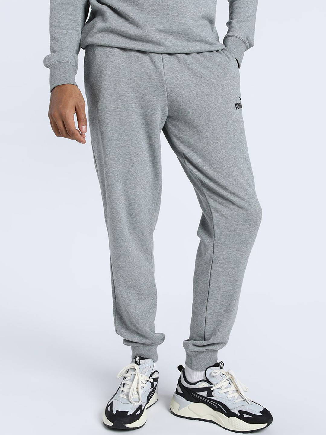 Puma No. 1 Logo Men Brand Logo Printed Pure Cotton Mid Rise Sweatpants