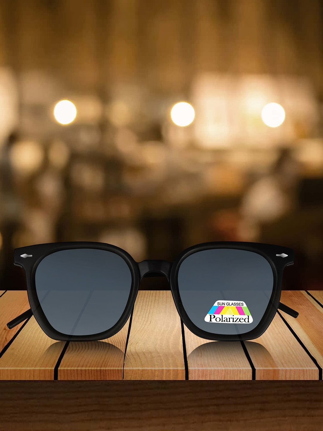 Eyedens Unisex Wayfarer Sunglasses with Polarised and UV Protected Lens Mac_Plz_F-Blk