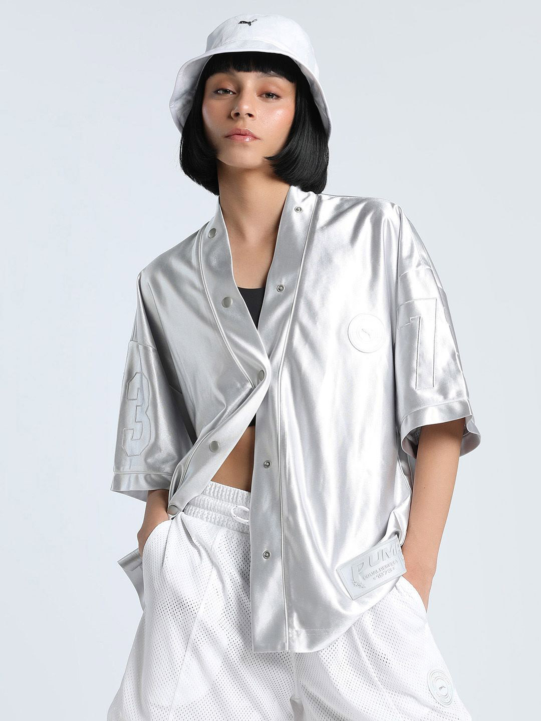 Puma Jer-She Baseball-Inspired Solid Oversized Jersey Shirt