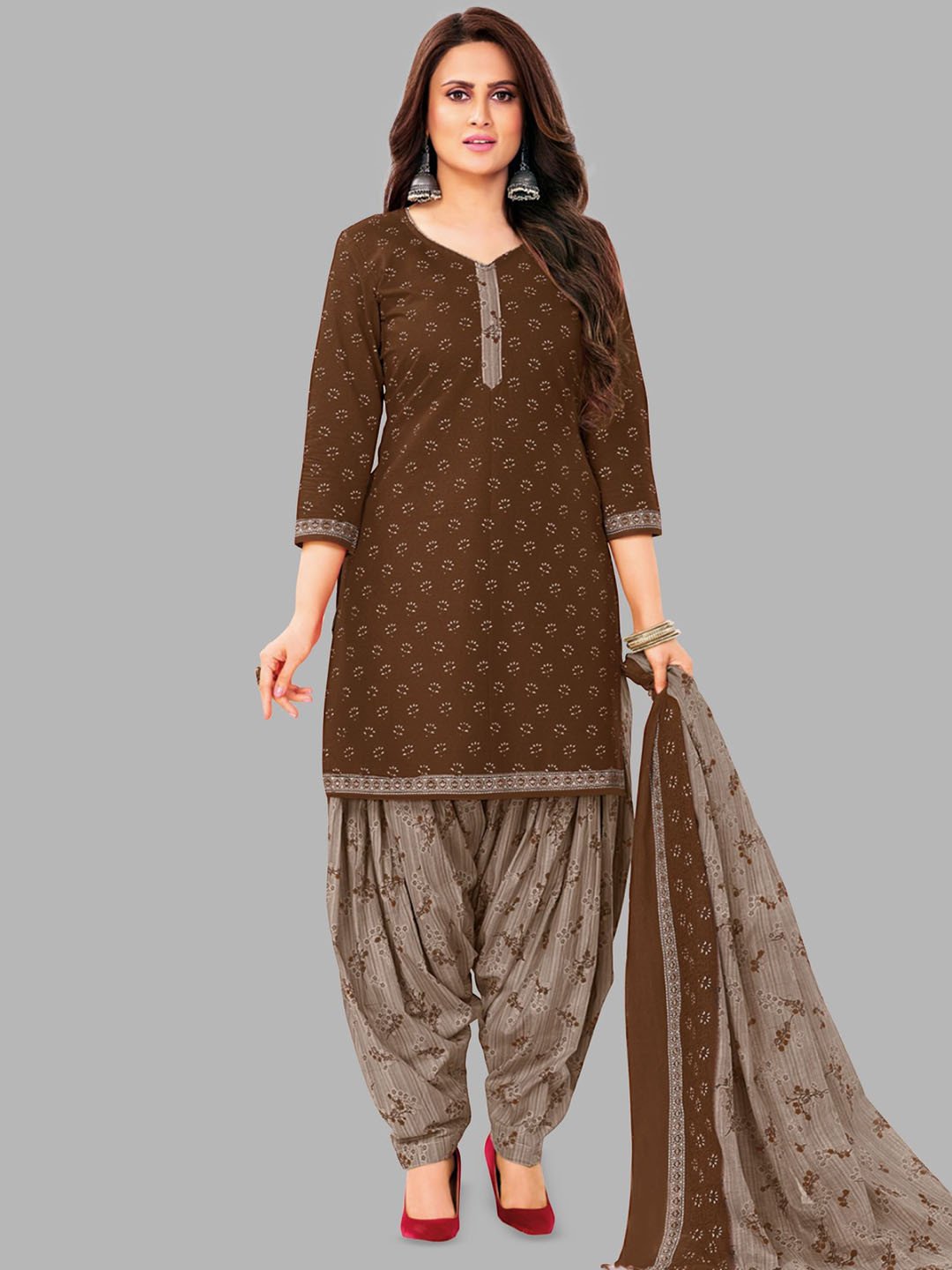 shree jeenmata collection Printed Pure Cotton Unstitched Dress Material