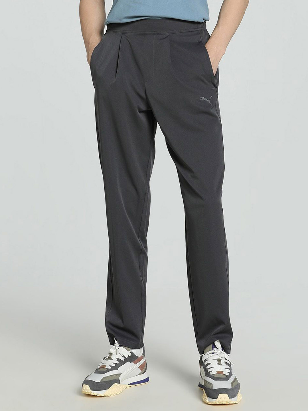 Puma Wardrobe Essentials Men Brand Logo Printed Mid Rise Woven Pants