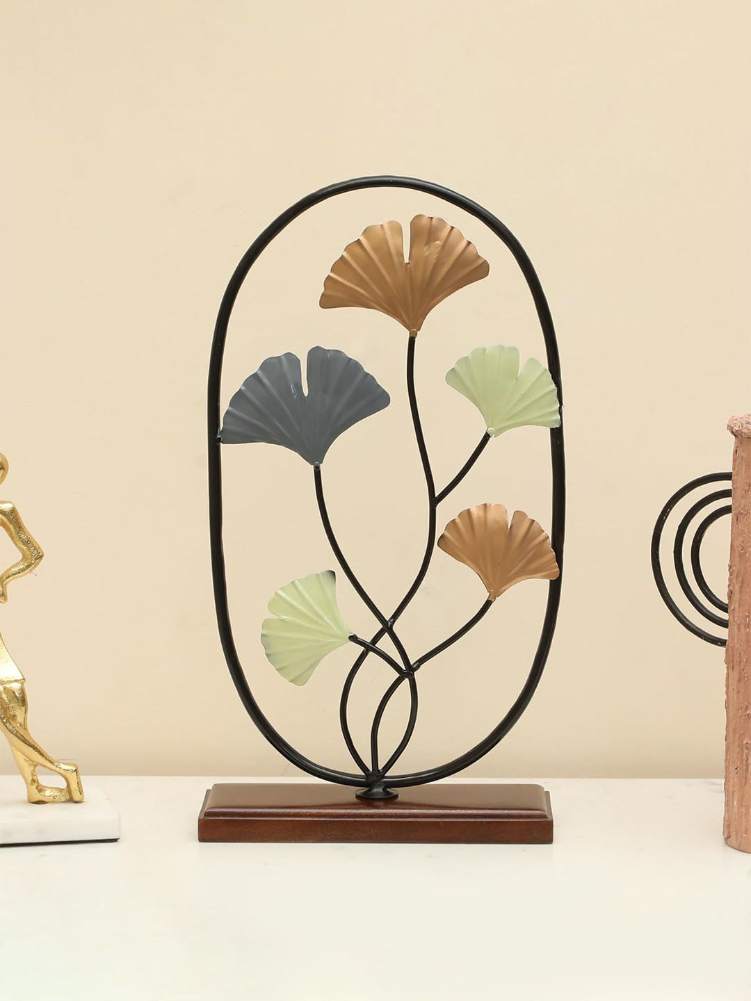 vedas F-Asher Ginko Brown Metal Metallic Living Room Medium Showpiece - 18.5 Inches