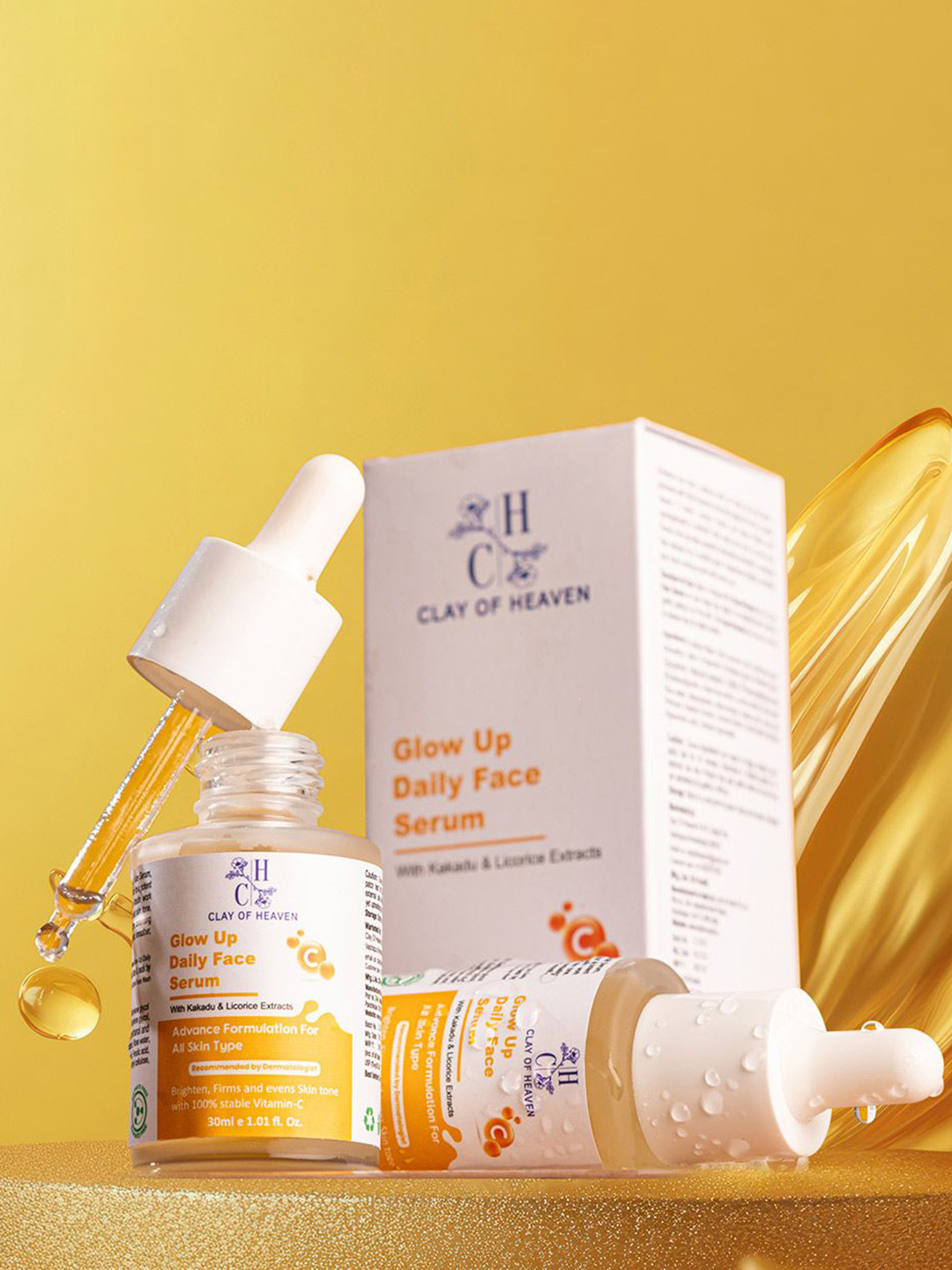 CLAY OF HEAVEN Glow Up Daily Face Serum With Kakadu & Licorice Extracts - 30 ml