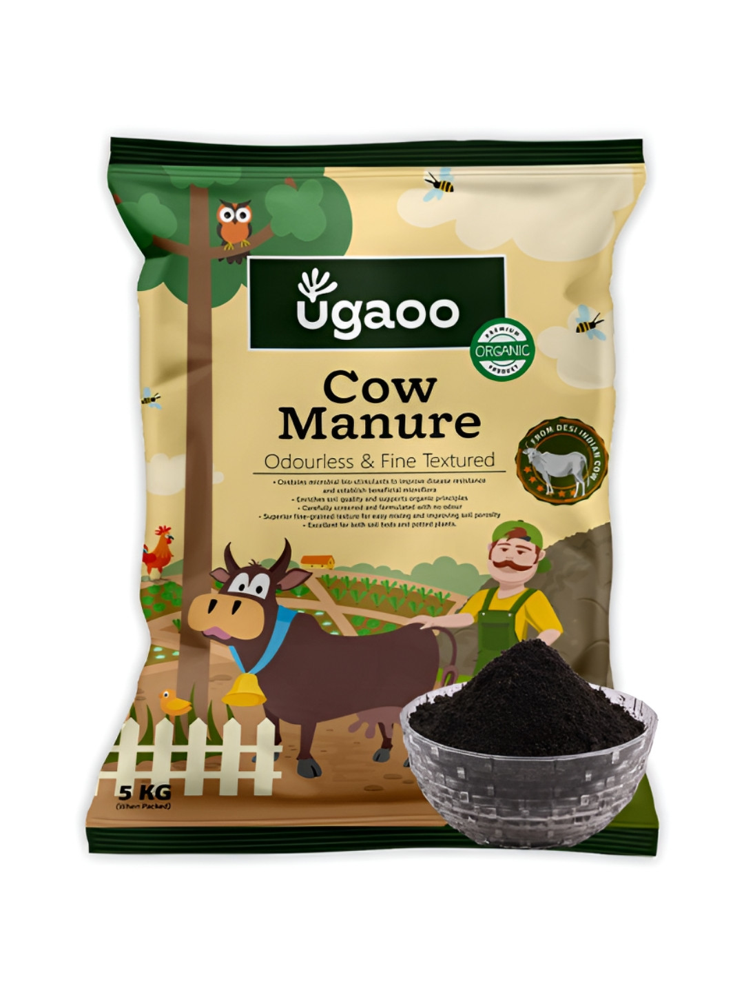 UGAOO Brown Cow Manure - 5 Kg