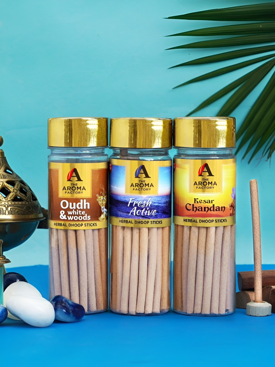 The Aroma Factory 3-Pcs Beige Non Toxic Herbal Low Smoke Incense Sticks