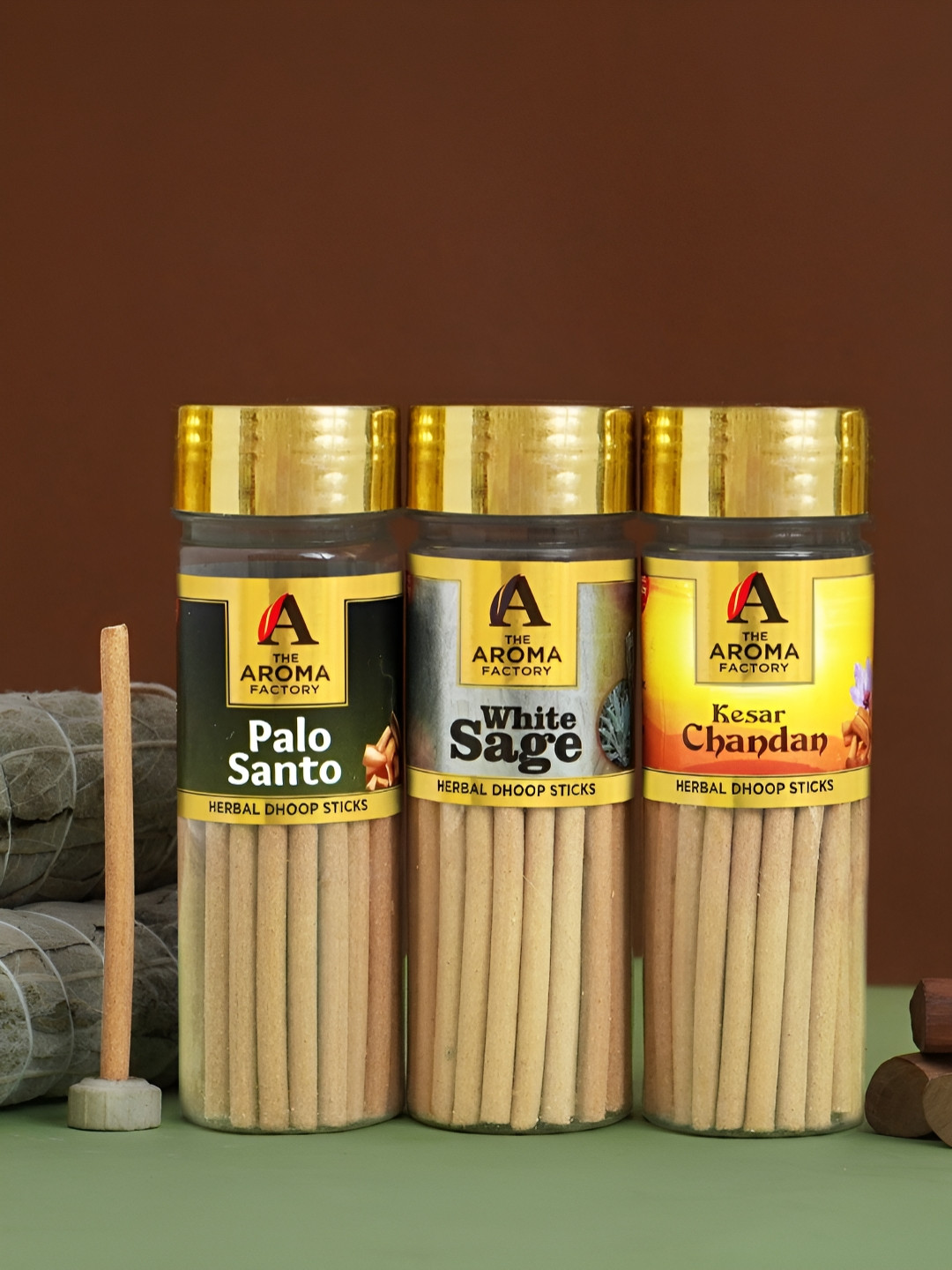 The Aroma Factory 3-Pcs Beige Non Toxic Herbal Low Smoke Incense Sticks