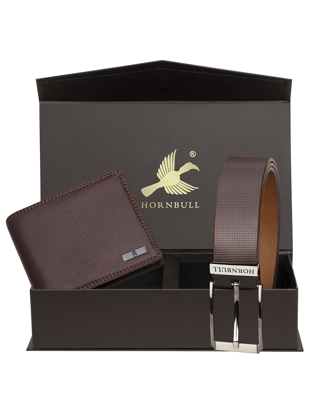 Hornbull Stella Leather RFID Protected Brown Wallet & Belt Accessory Gift Set