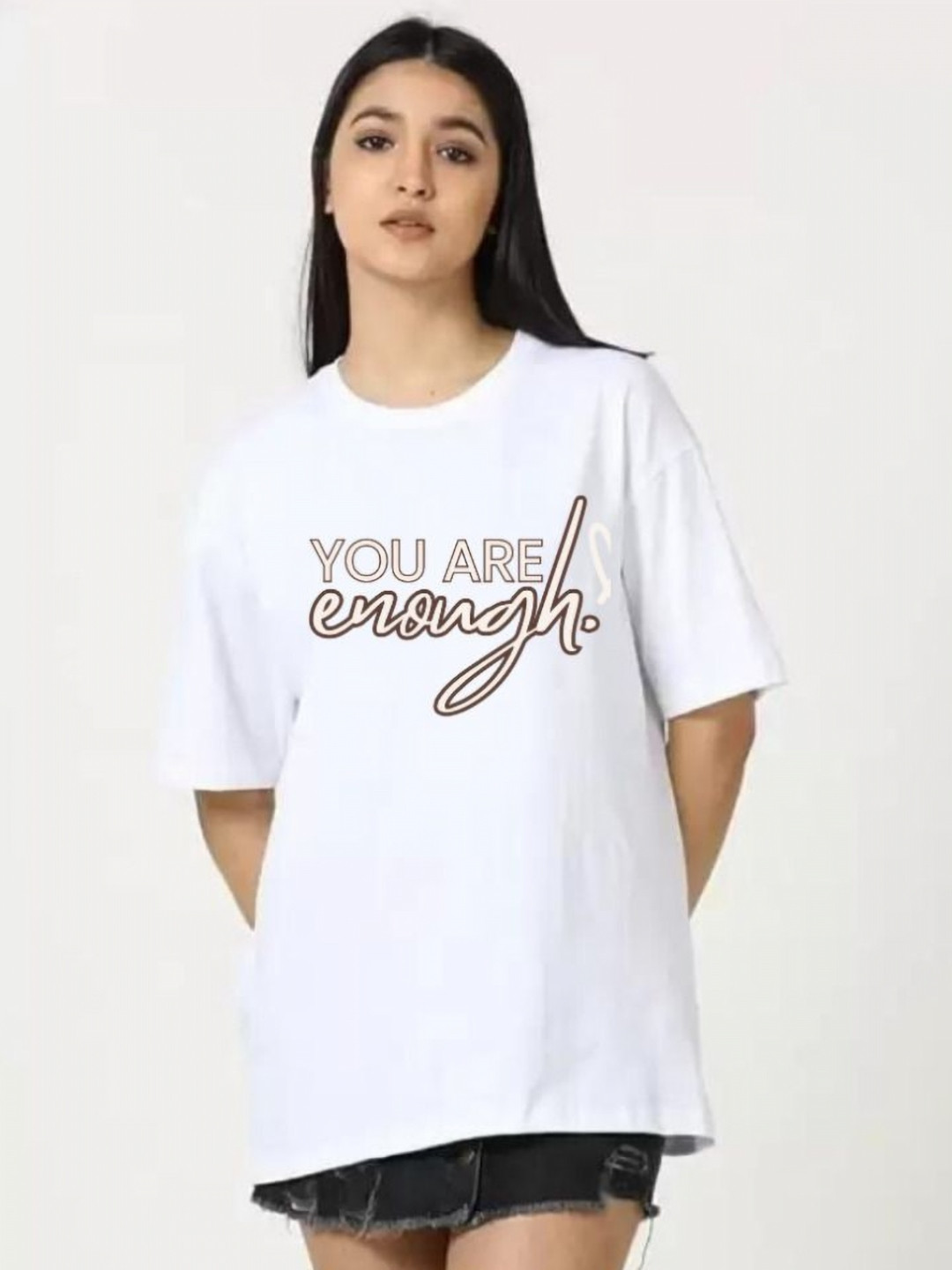 SALUJA FABRICS Women Printed Raw Edge T-shirt