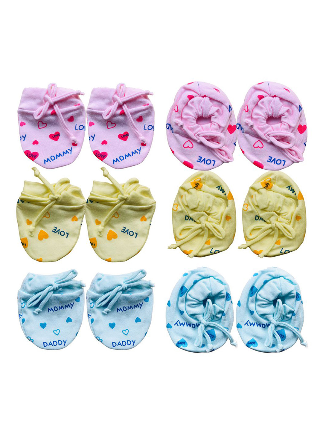 Bigbought Kids Printed Pack of 6 Cotton Mittens