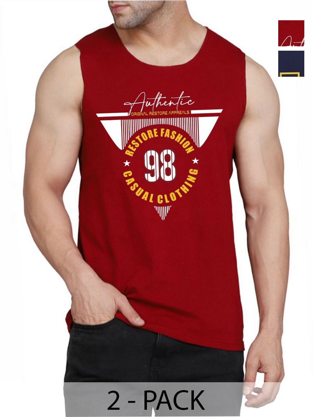 WOOSTRO Men 2 Slim Fit T-shirt