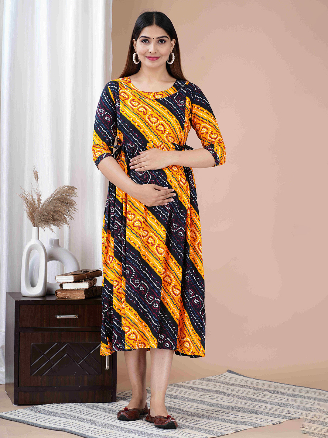 UrbanRang Print Maternity Maxi Dress