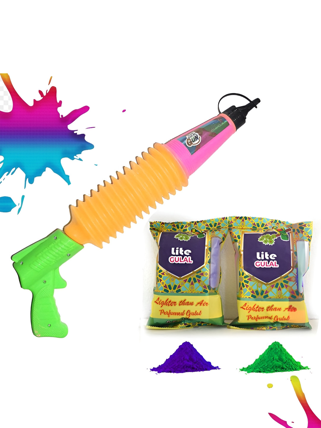 CraftVatika Green & Purple Organic Holi Colors