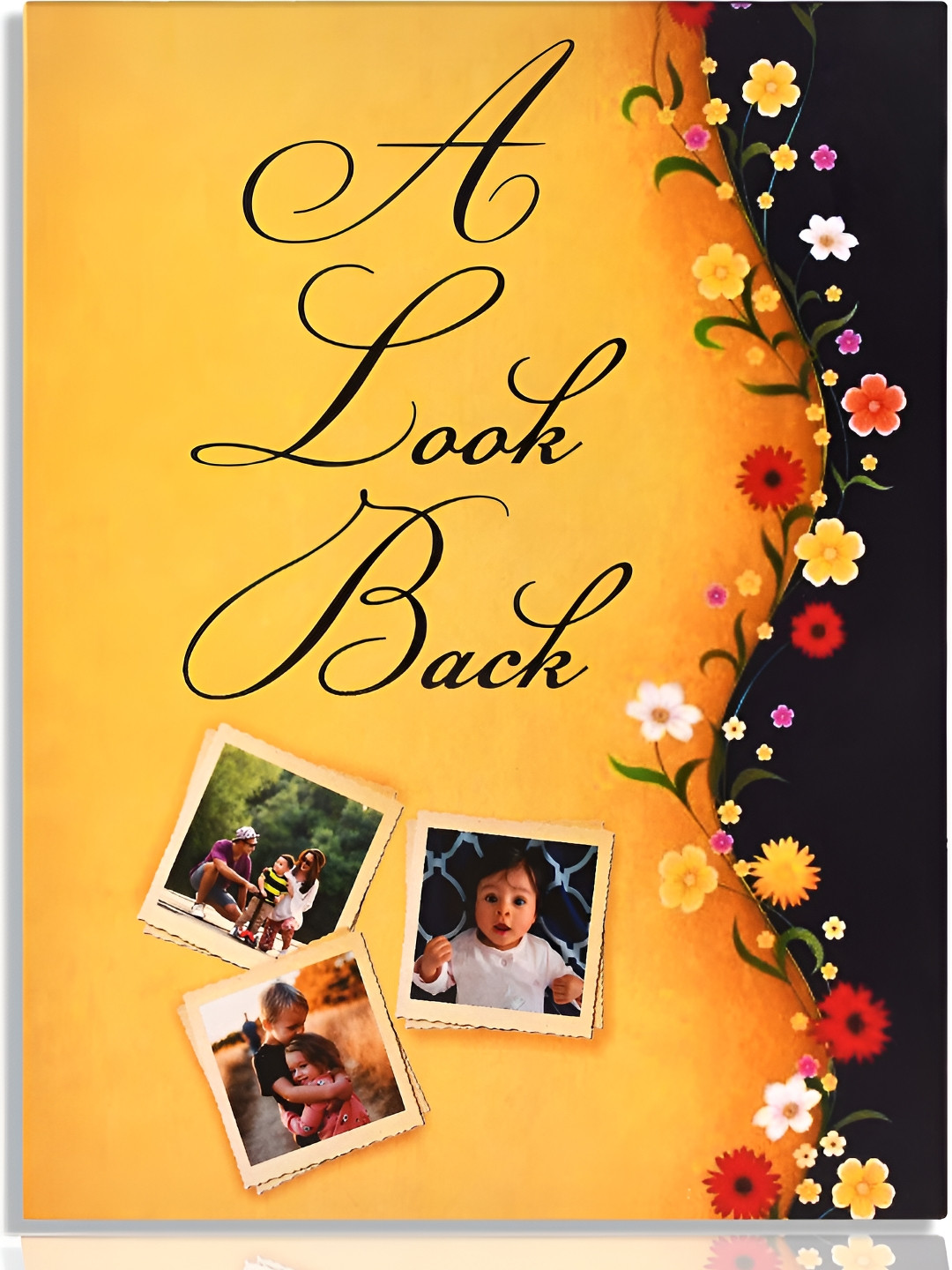 SEHAZ ARTWORKS Orange-Coloured & Black Floral Printed Photo Album