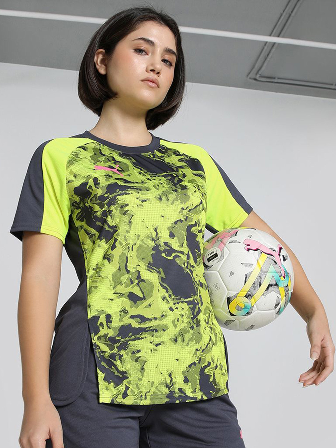 Puma Women Individual Blaze Printed Short  Individual Blaze Sleeve Football Jersey