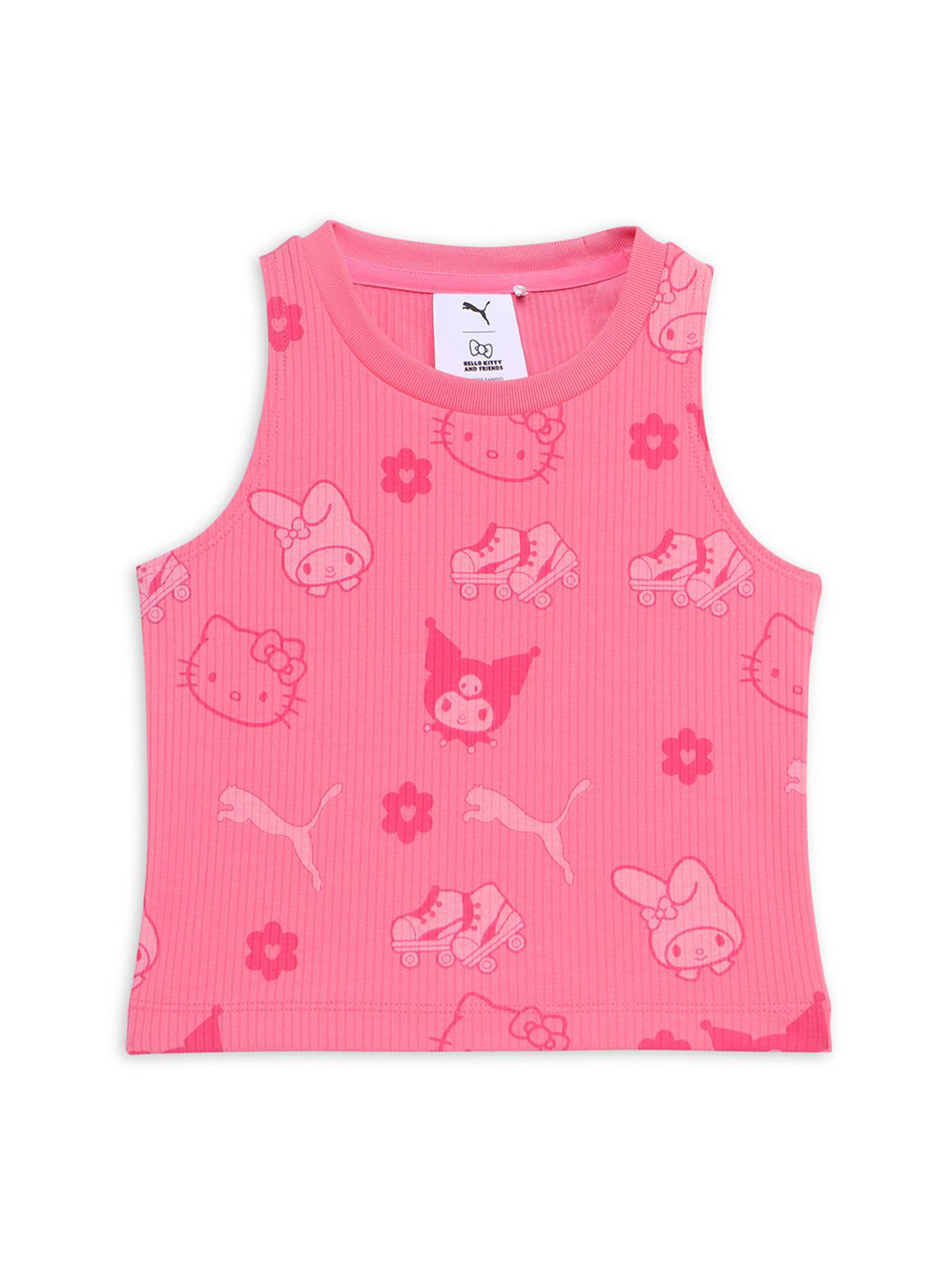 Puma x Hello Kitty & Friends Girls Printed Slim Fit Sleeveless Ribbed Tank Top