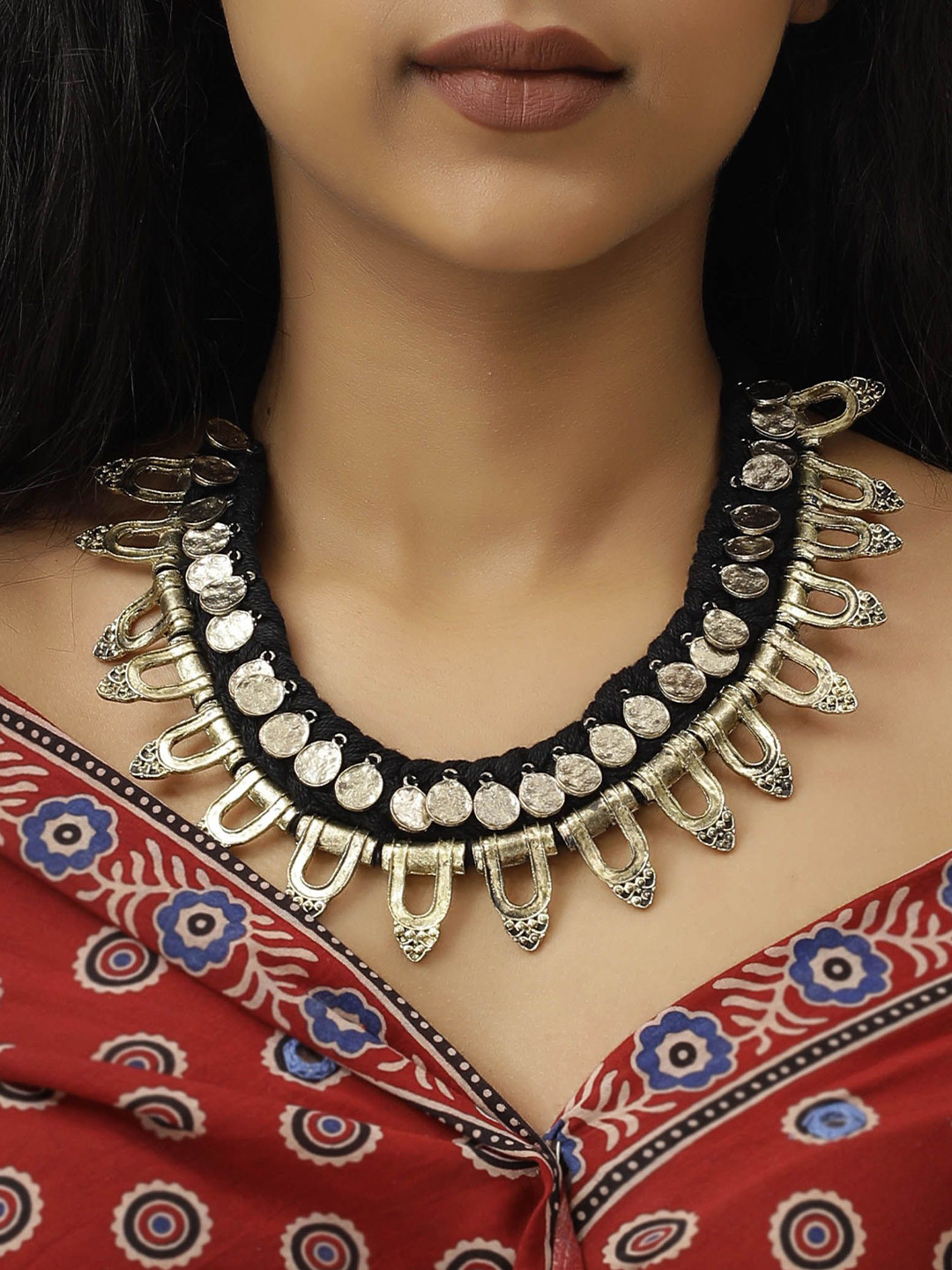 Saagah Brass Tribal Necklace