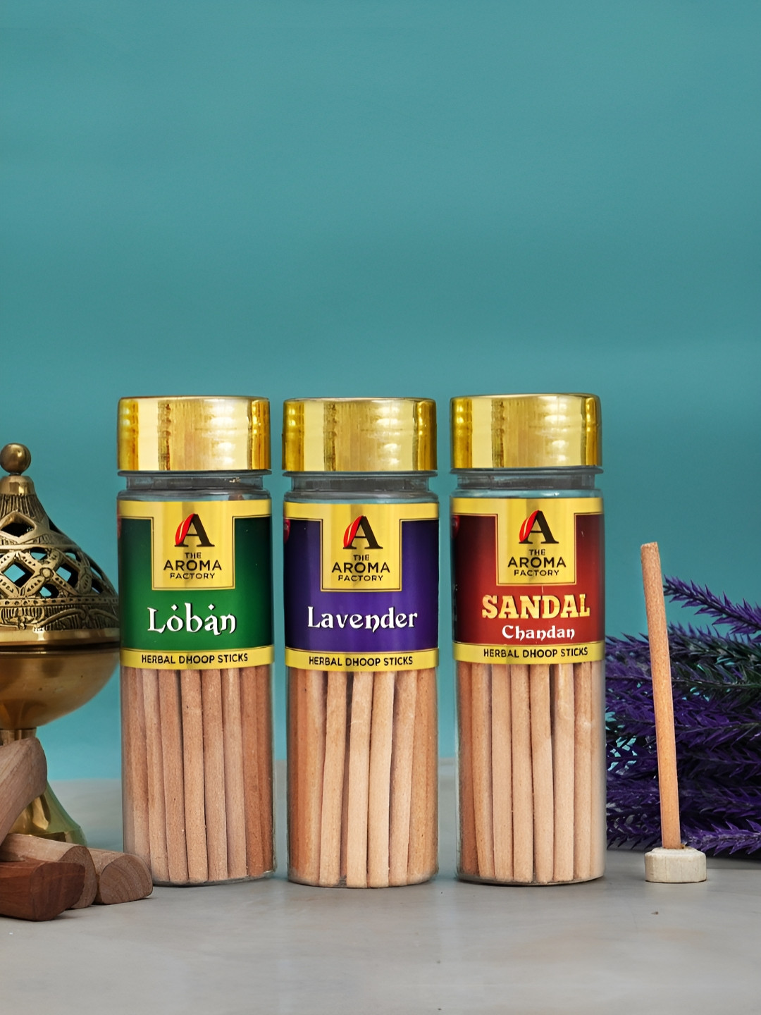 The Aroma Factory 3-Pcs Beige Non Toxic Herbal Low Smoke Incense Sticks