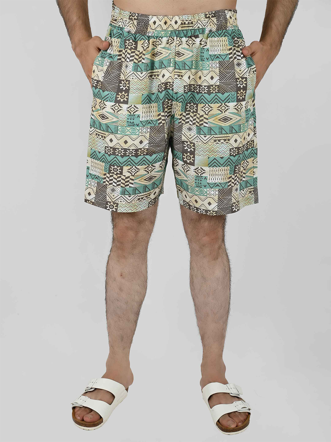 Blissence Men Printed Cotton Lounge Shorts