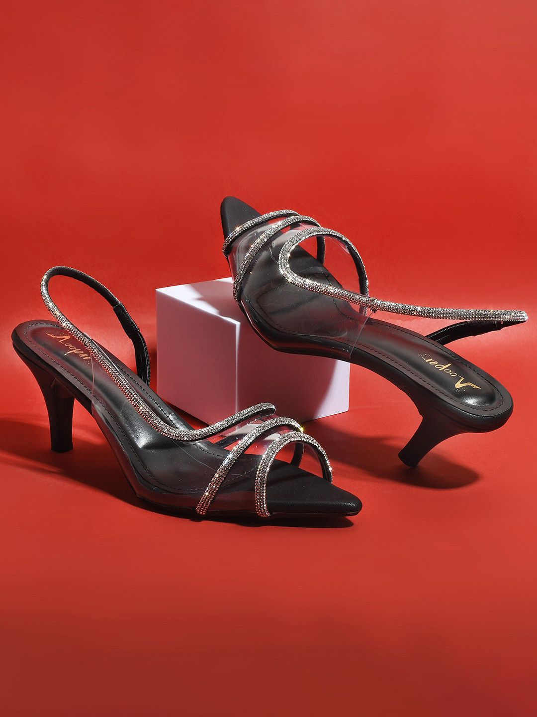 Looper Women Transparent Fancy Embellished Heels