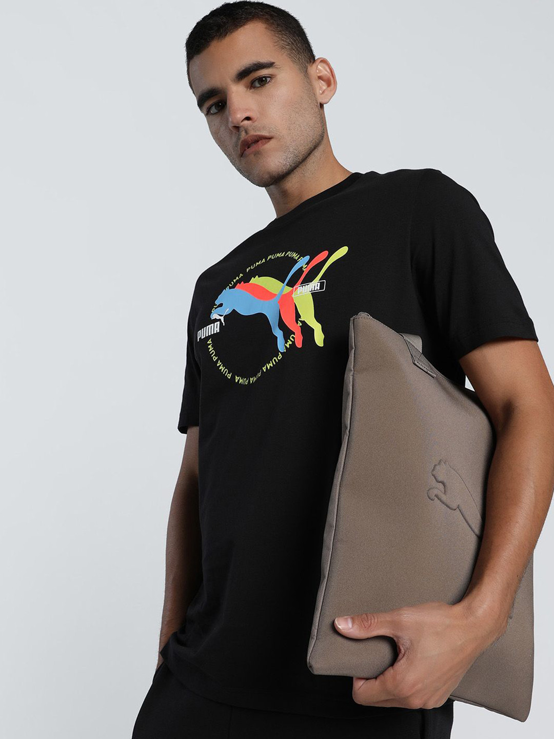 Puma Men Graphics Multiple Cat Logo T-shirt