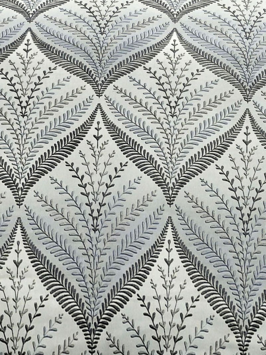 Ariana Grey Leaf Cotton 210 TC King Fine Bedsheet with 2 Pillow Covers-225 x 270 cm