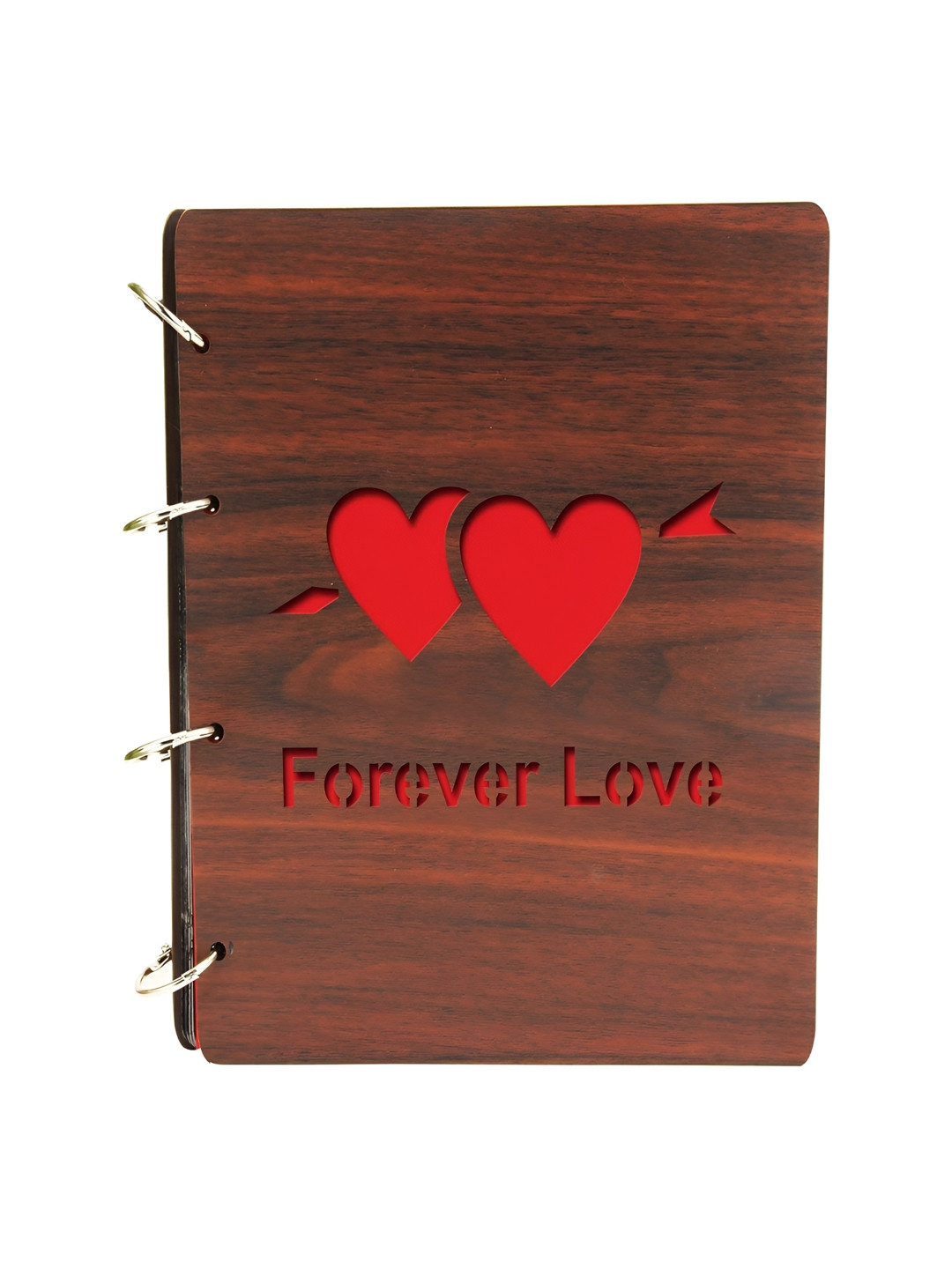 SEHAZ ARTWORKS Brown & Red Forever Love Printed Wooden Photo Album