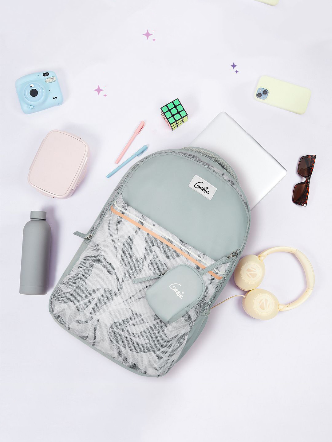 Genie Girls Graphic Backpack With Compression Straps