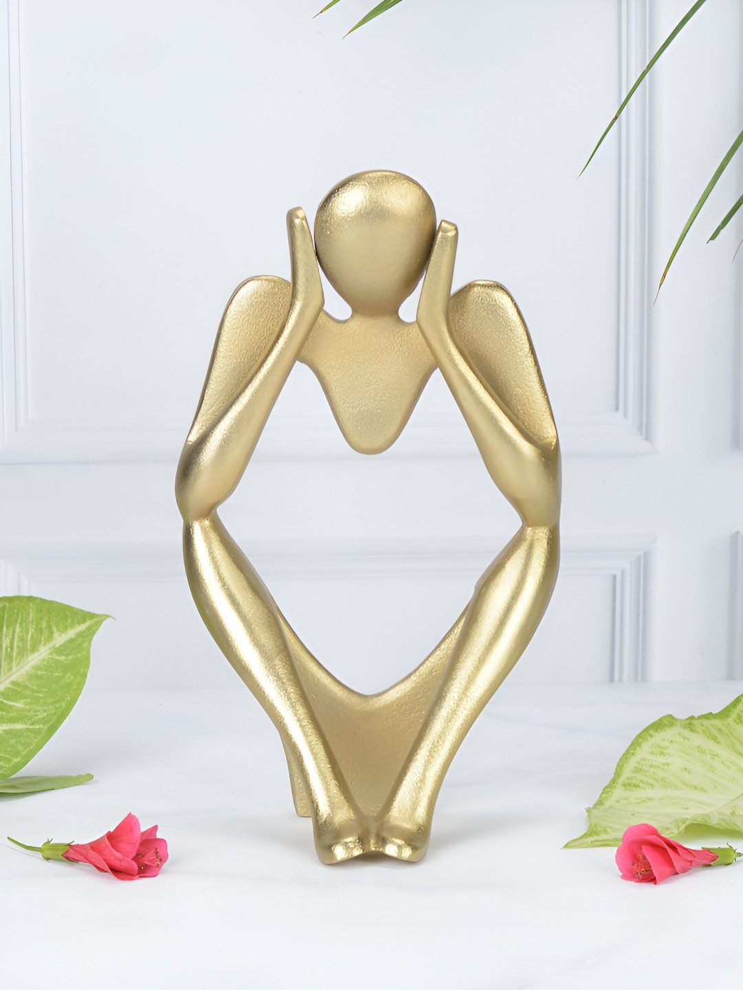 Maison Modern Manifold Presence Gold Aluminium Metallic Living Room Medium Showpiece - 11 Inches