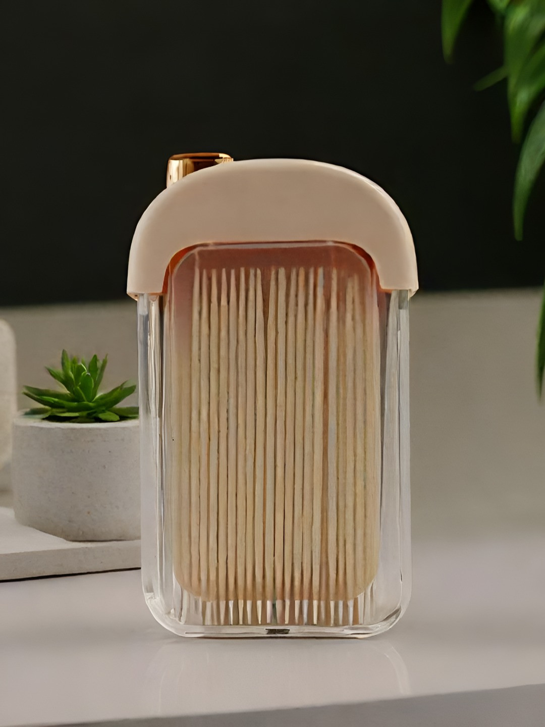 DecorTwist Beige 500 Toothpicks Holder