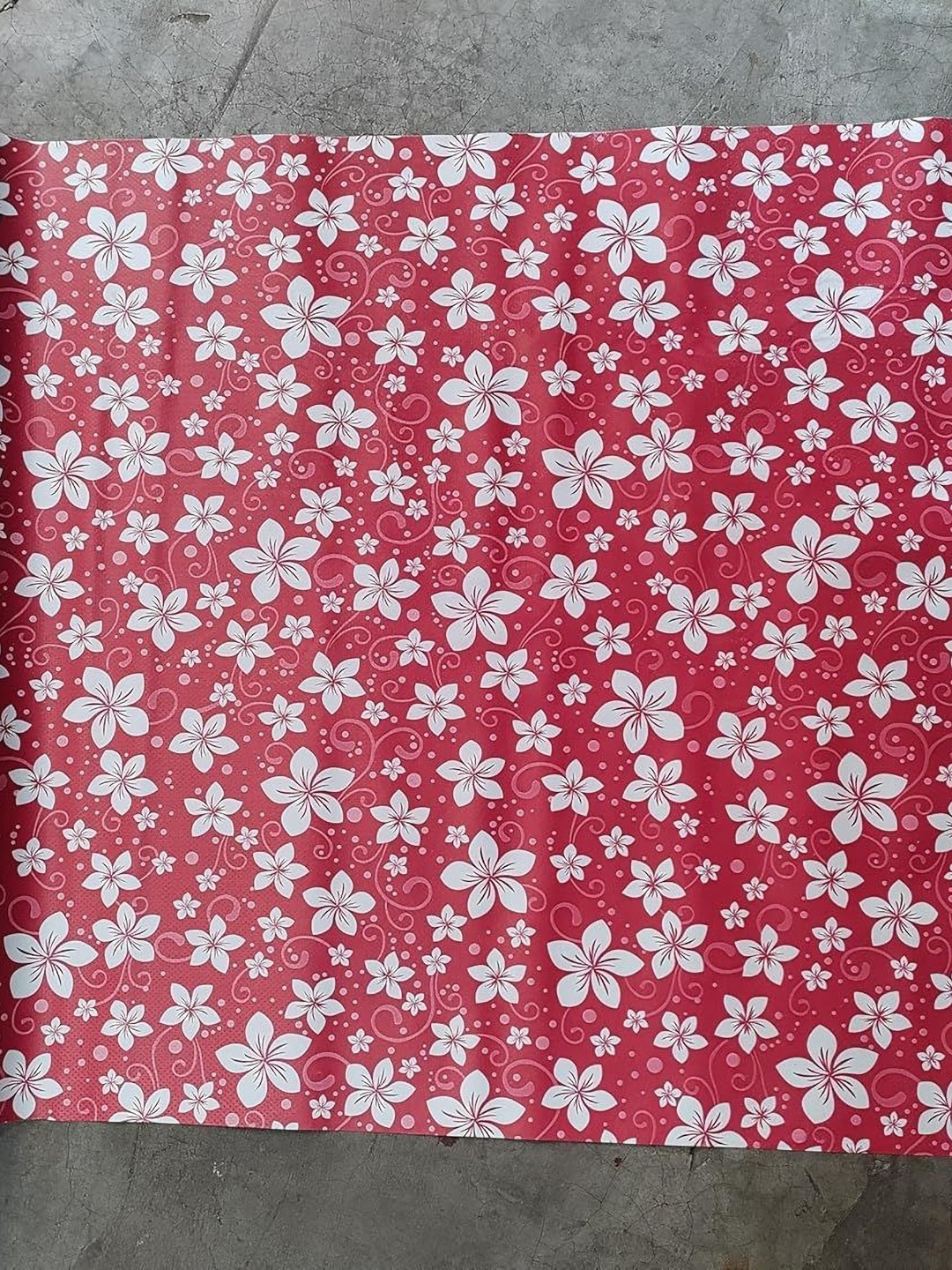 REVEXO Pink and White Floral Printed Reusable Kitchen Shelf Liner