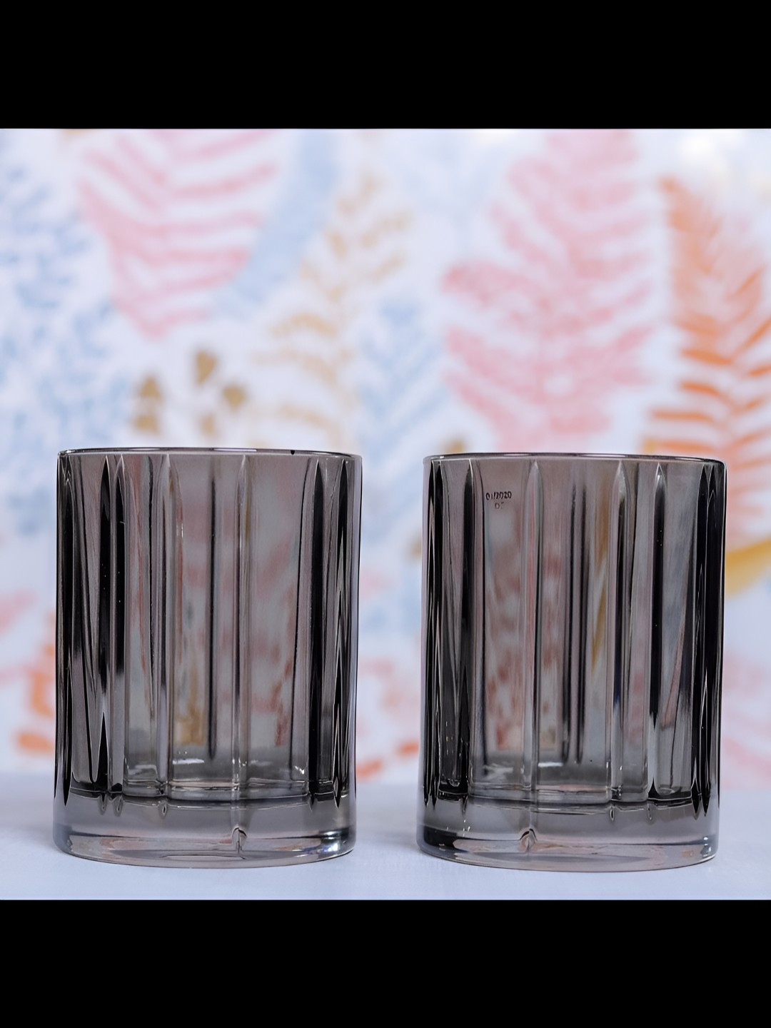 Nachtmann Transparent & Grey 4 Pieces Textured Lines Whisky Glasses