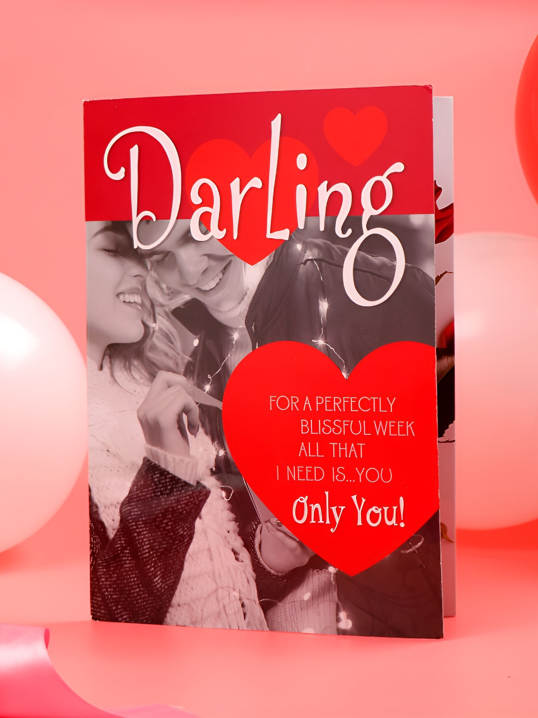 Archies Red & White All I Need Is You Printed Greeting Card