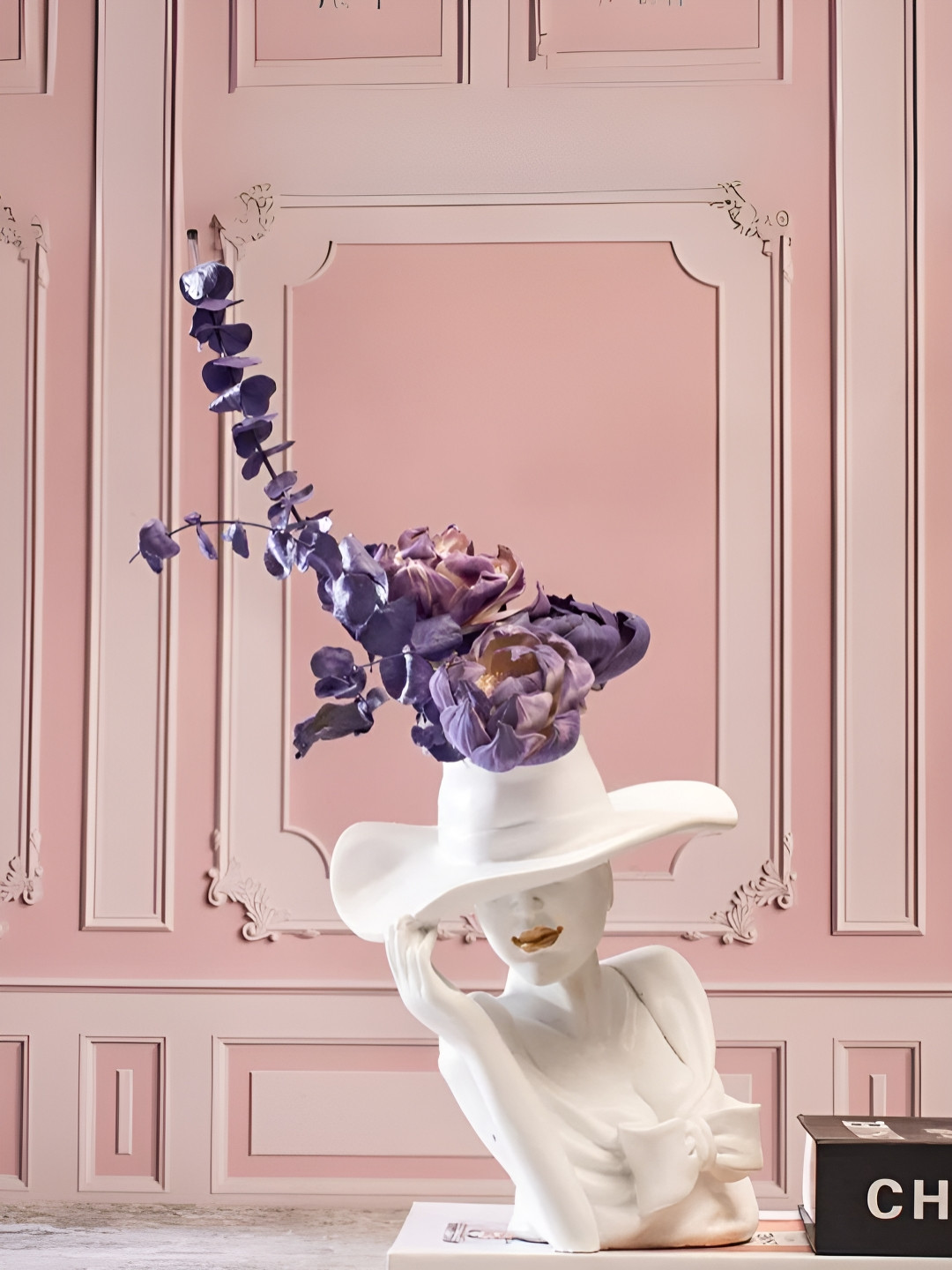 SMOKEY COCKTAIL Horse Cart White Polyresin Matte Living Room Hand Made Small Showpiece - 6.3 Inches