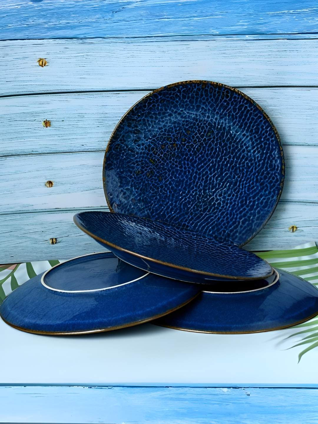 Mesa Blue 4 Pieces Stoneware Plates