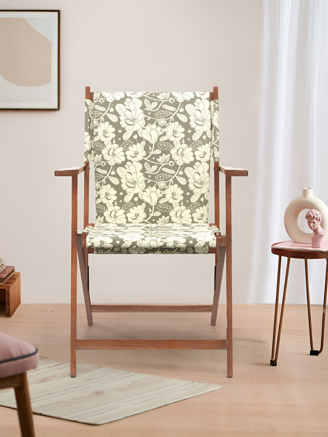 Chumbak Grey & White Bistro Folding Chair GreyS Garden