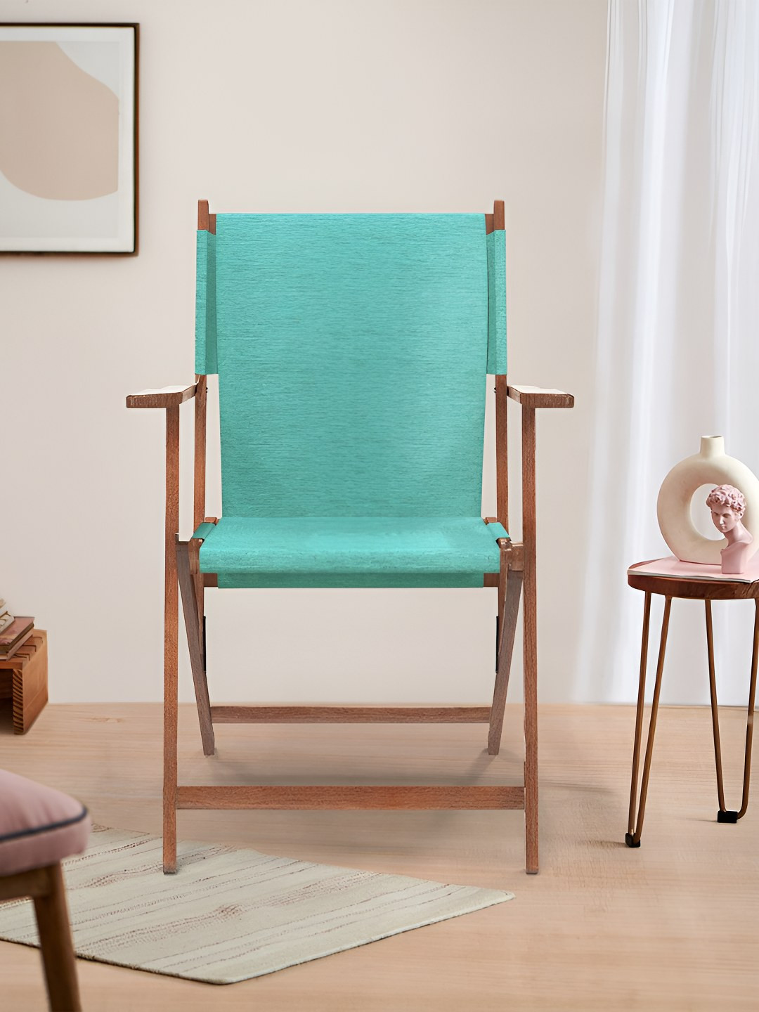 Chumbak Maldivian Teal Bistro Folding Chair