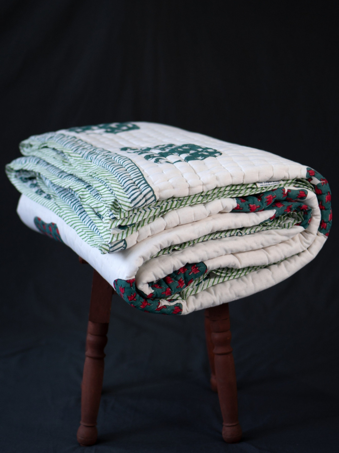 The Jaipur Wala Blue & Red Single Bed Quilt